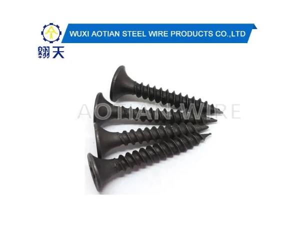 Parafusos para drywall pretos galvanizados.
