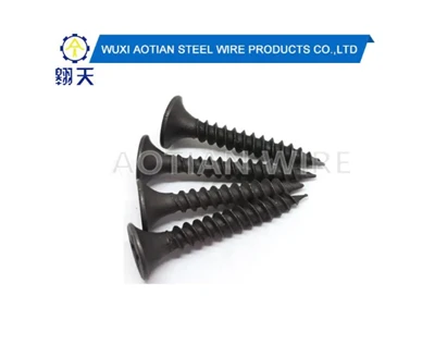Parafusos para drywall pretos galvanizados.